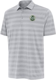 Antigua Colorado State Rams Mens Grey Tunnel Short Sleeve Polo