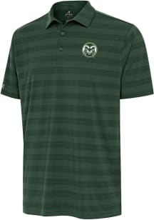 Antigua Colorado State Rams Mens Green Tunnel Short Sleeve Polo