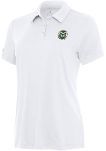 Antigua Colorado State Rams Womens White Reprocess Recycled Short Sleeve Polo Shirt