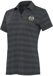 Antigua Colorado State Rams Womens Grey Tunnel Short Sleeve Polo Shirt