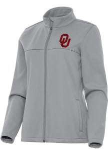 Antigua Oklahoma Sooners Womens Grey Links Light Weight Jacket