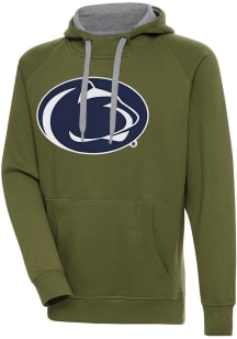 Antigua Penn State Nittany Lions Mens Olive Full Front Victory Long Sleeve Hoodie