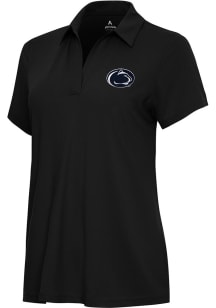 Antigua Penn State Nittany Lions Womens Black Era Short Sleeve Polo Shirt