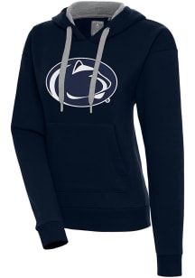 Antigua Penn State Nittany Lions Womens Navy Blue Full Front Victory Hooded Sweatshirt
