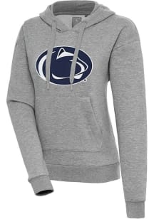 Antigua Penn State Nittany Lions Womens Grey Full Front Victory Hooded Sweatshirt