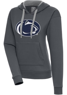 Antigua Penn State Nittany Lions Womens Charcoal Full Front Victory Hooded Sweatshirt