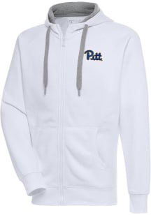 Antigua Pitt Panthers Mens White Victory Long Sleeve Full Zip Jacket