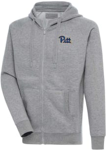 Antigua Pitt Panthers Mens Grey Victory Long Sleeve Full Zip Jacket