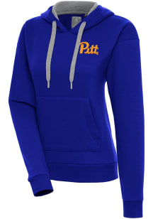 Antigua Pitt Panthers Womens Blue Victory Hooded Sweatshirt