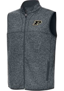 Antigua Purdue Boilermakers Mens Grey Fortune Sleeveless Jacket