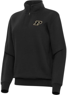Antigua Purdue Boilermakers Womens Black Victory Qtr Zip
