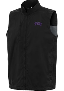 Antigua TCU Horned Frogs Mens Black Brisk Sleeveless Jacket