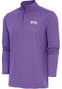 Antigua TCU Horned Frogs Mens Purple Hunk Long Sleeve Qtr Zip Pullover