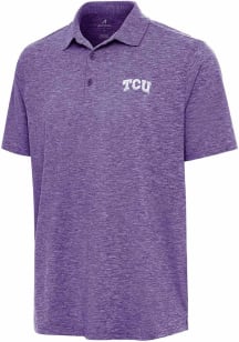Antigua TCU Horned Frogs Mens Purple Par 3 Short Sleeve Polo