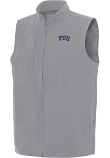 Antigua TCU Horned Frogs Mens Grey Regard Sleeveless Jacket