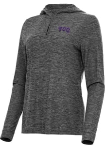 Antigua TCU Horned Frogs Womens Black Daybreak Qtr Zip