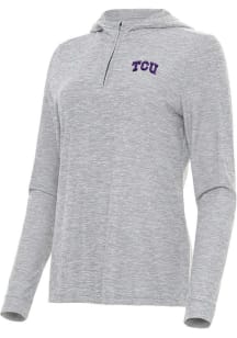 Antigua TCU Horned Frogs Womens Grey Daybreak Qtr Zip
