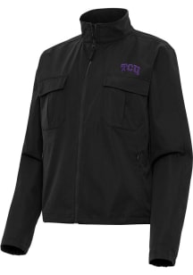 Antigua TCU Horned Frogs Womens Black Even Par Light Weight Jacket