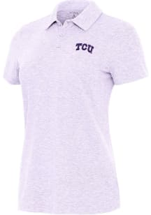 Antigua TCU Horned Frogs Womens Lavender Matter Short Sleeve Polo Shirt