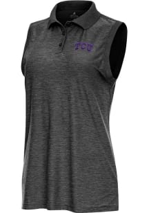 Antigua TCU Horned Frogs Womens Black Recap Polo Shirt
