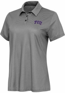 Antigua TCU Horned Frogs Womens White Rings Short Sleeve Polo Shirt