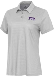 Antigua TCU Horned Frogs Womens White Rings Short Sleeve Polo Shirt