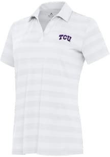 Antigua TCU Horned Frogs Womens White Tunnel Short Sleeve Polo Shirt