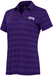 Antigua TCU Horned Frogs Womens Purple Tunnel Short Sleeve Polo Shirt