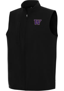 Antigua Washington Huskies Mens Black Regard Sleeveless Jacket