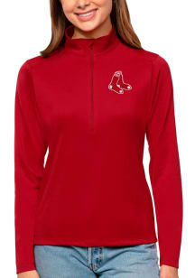 Antigua Boston Red Sox Womens Red Tribute Qtr Zip Pullover