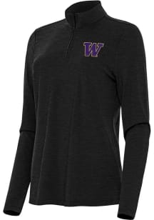 Antigua Washington Huskies Womens Black Bright Qtr Zip
