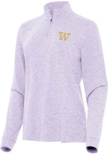 Antigua Washington Huskies Womens Lavender Mentor Qtr Zip Pullover