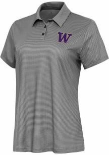Antigua Washington Huskies Womens White Rings Short Sleeve Polo Shirt