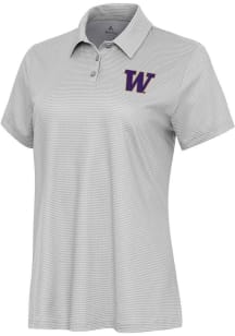 Antigua Washington Huskies Womens White Rings Short Sleeve Polo Shirt