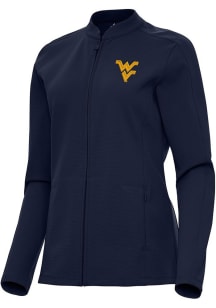 Antigua West Virginia Mountaineers Womens Navy Blue Regard Light Weight Jacket