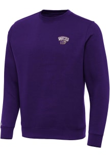 Antigua Western Carolina Mens Purple Victory Long Sleeve Crew Sweatshirt