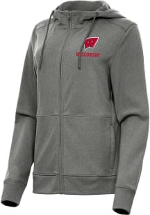 Antigua Wisconsin Badgers Womens Black Seeker Light Weight Jacket