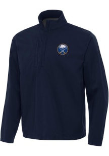 Antigua Buffalo Sabres Mens Navy Blue Brisk Long Sleeve Qtr Zip Pullover