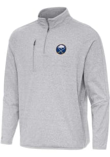 Antigua Buffalo Sabres Mens Grey Certain Long Sleeve Qtr Zip Pullover