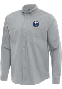 Antigua Buffalo Sabres Mens Grey Flight Long Sleeve Dress Shirt