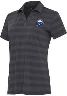 Antigua Buffalo Sabres Womens Grey Tunnel Short Sleeve Polo Shirt