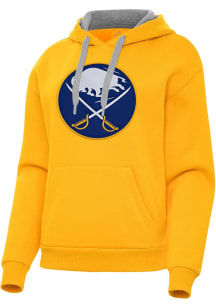 Antigua Buffalo Sabres Womens Gold Full Front Victory Hooded Sweatshirt
