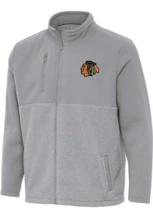 Antigua Chicago Blackhawks Mens Grey Daily Fused Medium Weight Jacket