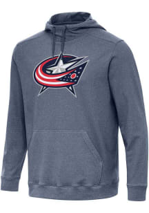 Antigua Columbus Blue Jackets Mens Navy Blue Full Front Cloud Long Sleeve Hoodie