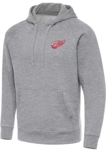 Antigua Detroit Red Wings Mens Grey Victory Big and Tall Hooded Sweatshirt