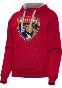 Antigua Florida Panthers Womens Red Full Front Victory Hooded Sweatshirt