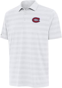 Antigua Montreal Canadiens Mens White Tunnel Short Sleeve Polo