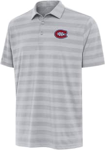 Antigua Montreal Canadiens Mens Grey Tunnel Short Sleeve Polo