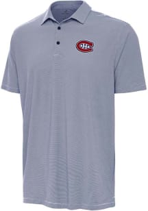 Antigua Montreal Canadiens Mens Navy Blue Twine Short Sleeve Polo