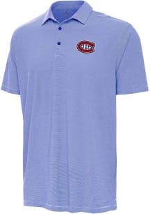 Antigua Montreal Canadiens Mens Blue Twine Short Sleeve Polo